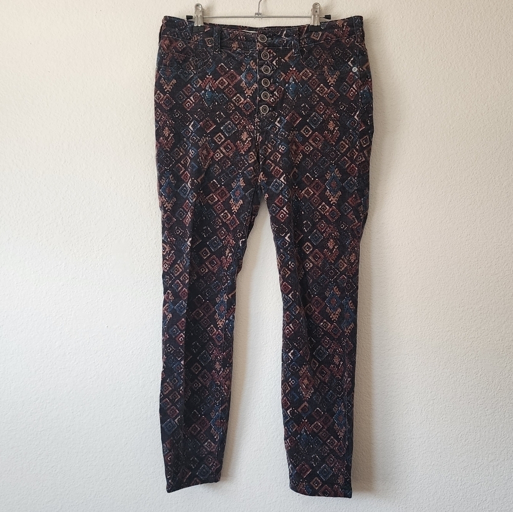 Anthropologie Pilcro Ikat Print Corduroy Pants 30